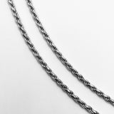 Rope Chain - 3mm - Sterling Silver (Diamond Cut)
