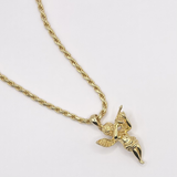 Tommy Gun Cupid Pendant - Gold Vermeil
