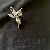 Tommy Gun Cupid Pendant - Sterling Silver