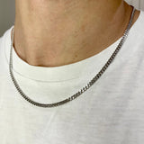 Micro Cuban Link Chain - 3mm - Sterling Silver