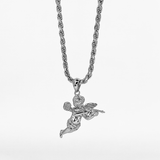 Tommy Gun Cupid Pendant - Sterling Silver