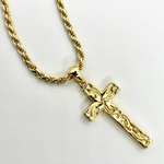 Olive Branch Cross Pendant - Gold Vermeil
