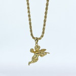 Tommy Gun Cupid Pendant - Gold Vermeil