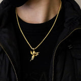 Tommy Gun Cupid Pendant - Gold Vermeil