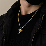 Tommy Gun Cupid Pendant - Gold Vermeil