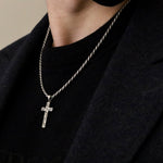 Olive Branch Cross Pendant - Sterling Silver