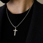 Olive Branch Cross Pendant - Sterling Silver