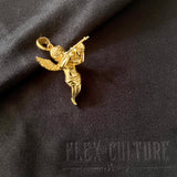 Tommy Gun Cupid Pendant - Gold Vermeil