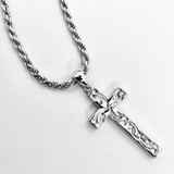 Olive Branch Cross Pendant - Sterling Silver